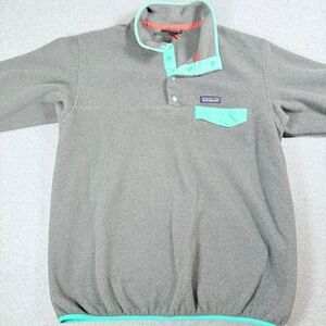Patagonia Gray Synchilla Fleece Snap-T Pullover Women's Size L